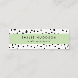 Dalmatiner-Spots, Dalmatiner-Punkte, Schwarz und W Mini Visitenkarte