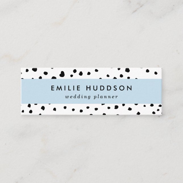 Dalmatiner-Spots, Dalmatiner-Punkte, Schwarz und W Mini Visitenkarte (Vorderseite)