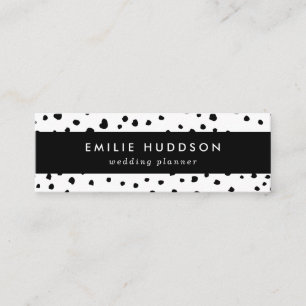 Dalmatiner-Spots, Dalmatiner-Punkte, Schwarz und W Mini Visitenkarte