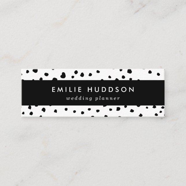 Dalmatiner-Spots, Dalmatiner-Punkte, Schwarz und W Mini Visitenkarte (Vorderseite)