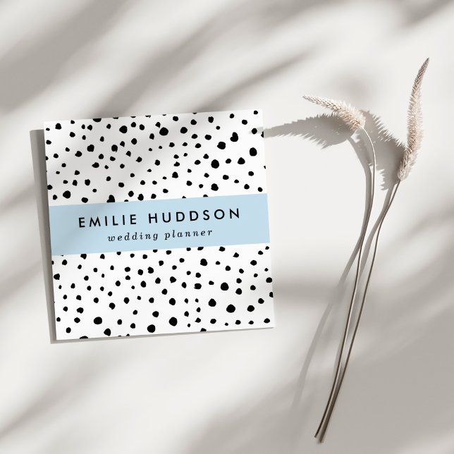 Dalmatiner-Spots, Dalmatiner-Punkte, Schwarz und W Quadratische Visitenkarte (Von Creator hochgeladen)