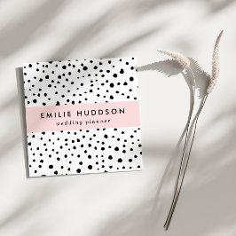 Dalmatiner-Spots, Dalmatiner-Punkte, Schwarz und W Quadratische Visitenkarte