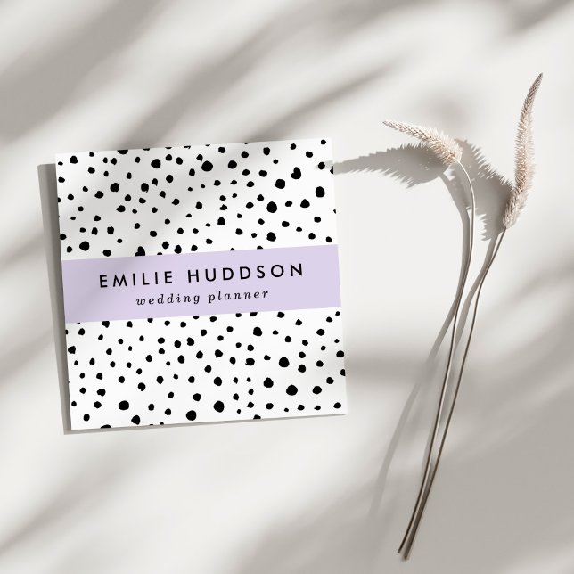 Dalmatiner-Spots, Dalmatiner-Punkte, Schwarz und W Quadratische Visitenkarte (Von Creator hochgeladen)