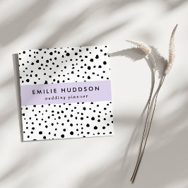 Dalmatiner-Spots, Dalmatiner-Punkte, Schwarz und W Quadratische Visitenkarte