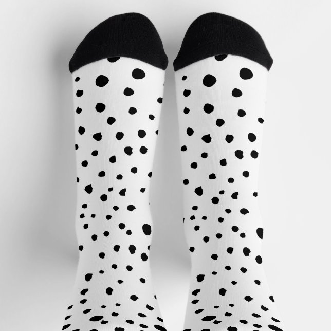 Dalmatiner-Spots, Dalmatiner-Punkte, Schwarz und W Socken (Oben)
