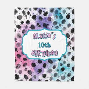Dalmatiner Spots Pastel Watercolor Geburtstag Fleecedecke
