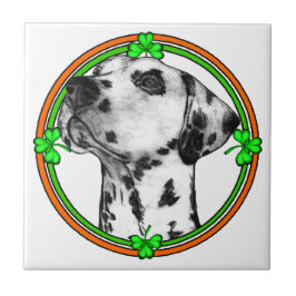 Dalmatiner St Patricks Day Fliese