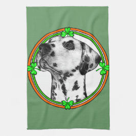 Dalmatiner St Patricks Day Küchentuch