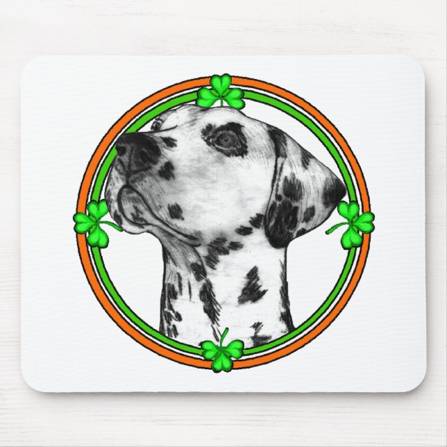 Dalmatiner St Patricks Day Mousepad (Vorne)