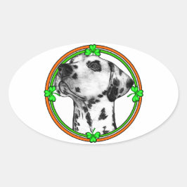 Dalmatiner St Patricks Day Ovaler Aufkleber