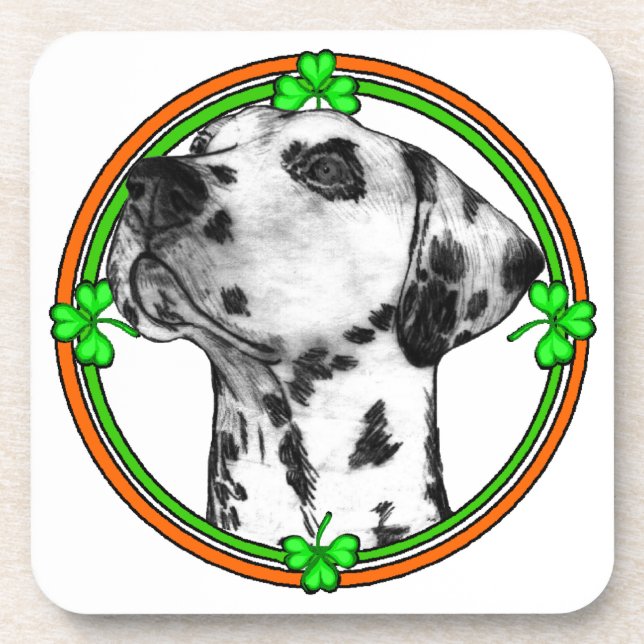 Dalmatiner St Patricks Day Untersetzer (Vorderseite)