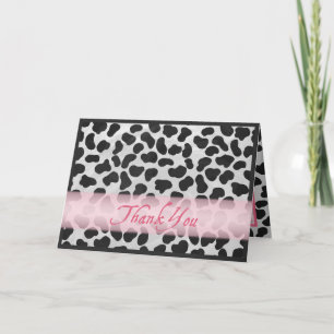 Dalmatiner-Stellen-Muster-Rosa danken Ihnen Dankeskarte
