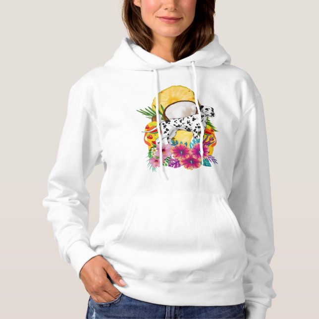 Dalmatiner Summer lustiges Hemd Hoodie (Vorderseite)