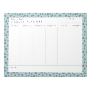 Dalmatiner Turquoise Weekekly Planner Notepad Notizblock