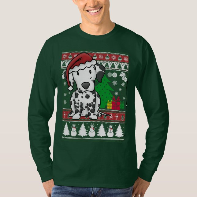 Dalmatiner Ugly Christmas Sweater T-Shirt (Vorderseite)