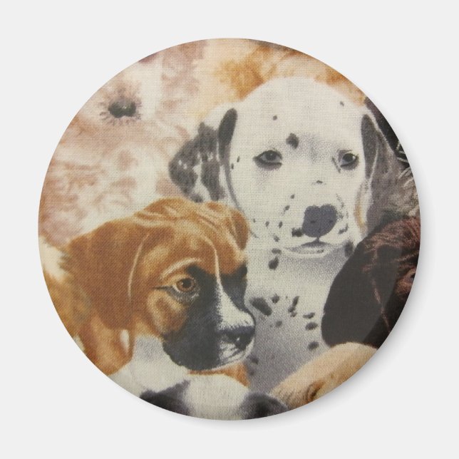 Dalmatiner- und Boxerpuppen Magnet (Vorne)