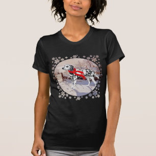 Dalmatiner und Winter Elster T-Shirt