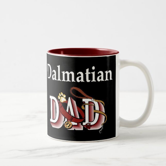 Dalmatiner Vater Geschenke Zweifarbige Tasse (Rechts)