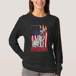 Dalmatiner Vater Unruhige amerikanische Flagge T-Shirt