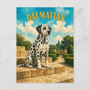 Dalmatiner, Vintage-Wasserfarben-Hundekunst Postkarte