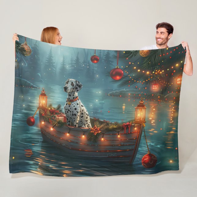 Dalmatiner Weihnachten Feierliche Reise Fleecedecke (Beispiel)