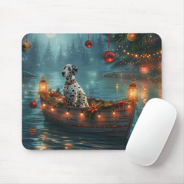 Dalmatiner Weihnachten Feierliche Reise Mousepad (Mit Mouse)