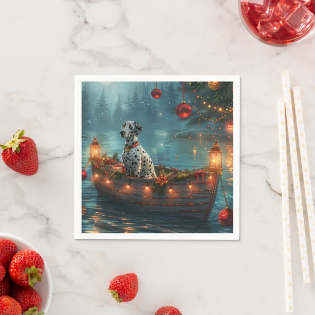 Dalmatiner Weihnachten Feierliche Reise Serviette (Beispiel)