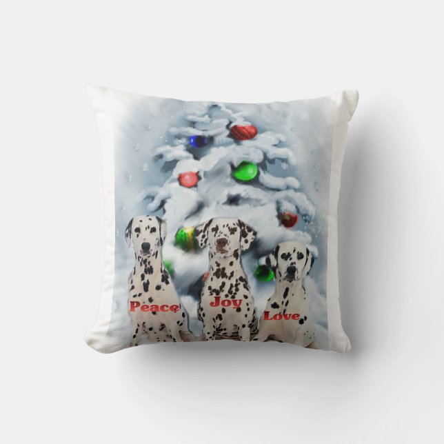 Dalmatiner Weihnachten Kissen (Vorderseite)