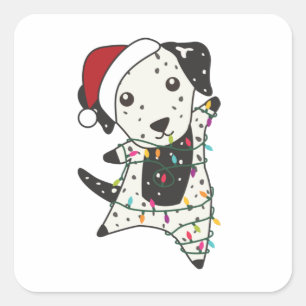 Dalmatiner Weihnachts Hund Wintertiere Hunde Quadratischer Aufkleber