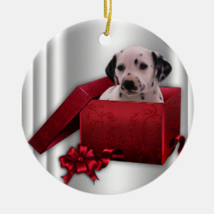 Dalmatiner-Weihnachtsbaum-Ornament Keramikornament
