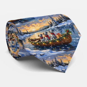 Dalmatiner-Weihnachtsboot-Feiertag Krawatte