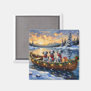 Dalmatiner Weihnachtsboot-Feiertag Magnet