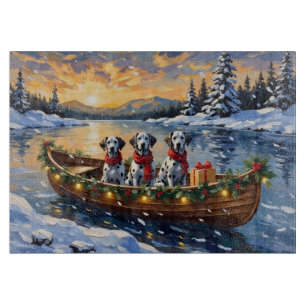Dalmatiner Weihnachtsboot-Feiertag Schneidebrett