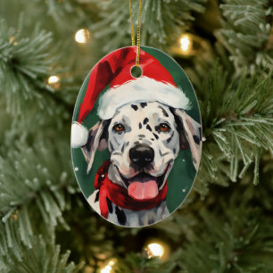 Dalmatiner Weihnachtsmalerei Keramik Ornament