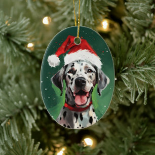 Dalmatiner Weihnachtsmalerei Keramik Ornament