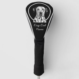 Dalmatiner Welpe für Hundedad mit schwarzem Namen Golf Headcover