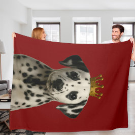 Dalmatiner Welpe in Goldkrone Niedlich Fleecedecke