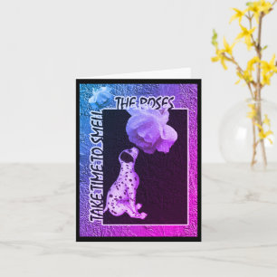 Dalmatiner Welpe Riech Rose Hinweis Karte