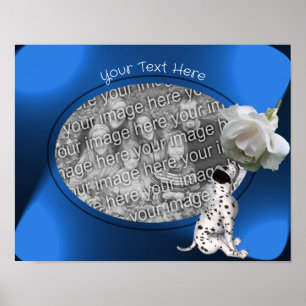 Dalmatiner Welpe-Rose-Rahmen erstellen Sie Ihr eig Poster