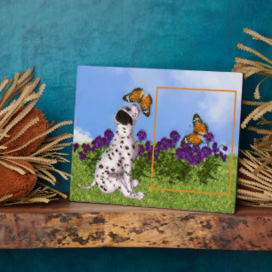 Dalmatiner Welpe Schmetterlingskunst Neues Foto Fotoplatte