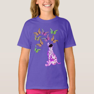 Dalmatiner Welpe und bunte Schmetterlinge T-Shirt