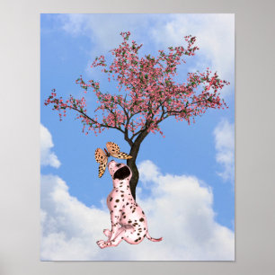 Dalmatiner Welpe und Schmetterling Poster