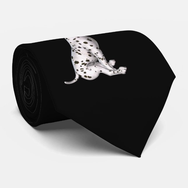 Dalmatiner Welpe und Weiße Rose Krawatte (Gerollt)