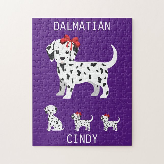 Dalmatiner Welpen Puzzle mit personalisiertem Name (Vertikal)