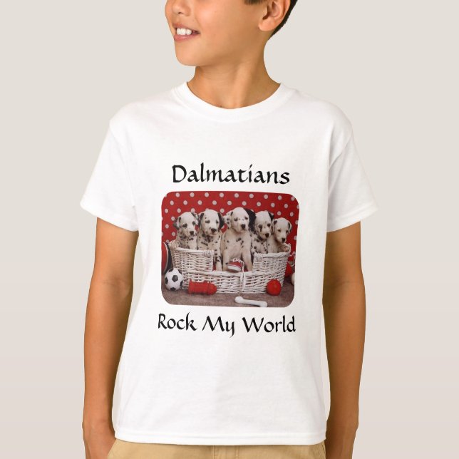 Dalmatiner Welpen Rock My World Kids Ringer T-Shir T-Shirt (Vorderseite)