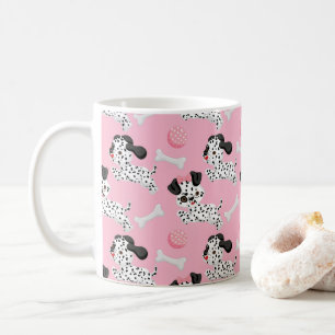 Dalmatiner Welpen Schwarze Flecken Rosa Spielball Kaffeetasse