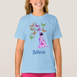 Dalmatiner Welpen und farbenfrohe Schmetterlinge g T-Shirt