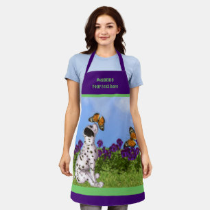 Dalmatiner Welpenschmetterlinge Hunde Kunst Person Schürze