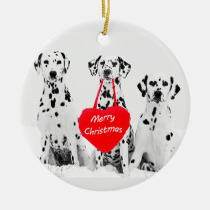 Dalmatiner wünschen ein frohes Weihnachtsfest Keramik Ornament