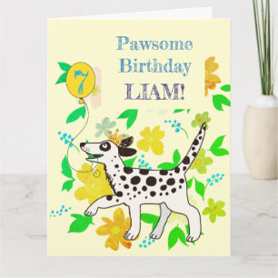 Dalmatiner wünscht eine paw-some Geburtstag Karte